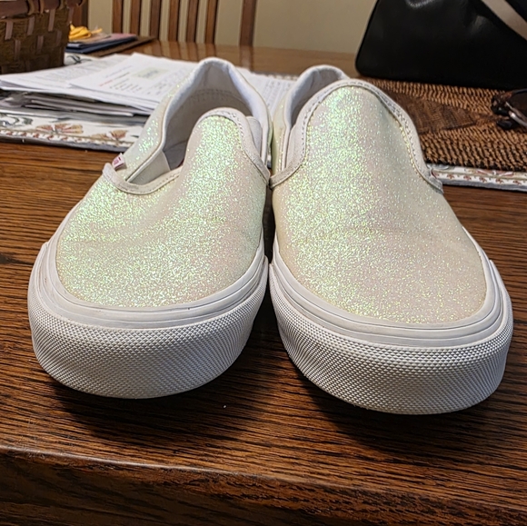 Vans Glittery White Slip-On Sneakers - Picture 3 of 10
